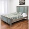 Homeroots Green Shiplap Texture Distressed Solid Wood Queen Bed Frame 571395 - alternate 1