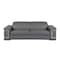 Homeroots 89" Dark Gray Italian Leather Sofa With Silver Legs 329589 - alternate 1