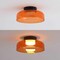 Jonathan Y Kalmar 12" Modern Minimalist Iron/Glass Dimmable Integrated LED Flush Mount, Orange/Black JYL7153A - alternate 9