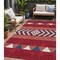 Homeroots 5' X 8' Red White And Navy Blue Southwestern Washable Indoor Outdoor Area Rug 613946 - alternate 1