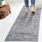 Jonathan Y Brandy Rustic Border Low-Pile Machine-Washable Light Gray/Blue 2 ft. x 8 ft. Runner Rug WSH321B-28 - alternate 6