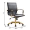 Leisuremod Harris Faux Leather Office Chair with Gold Frame, Black HOG19BLL - alternate 4
