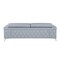 Homeroots 89" Light Blue Italian Leather Sofa With Silver Legs 534157 - alternate 14
