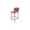 Homeroots Set of Four 30" Orange Heavy Duty Plastic Low Back Bar Height Bar Chairs, 4PK 555085 - alternate 4