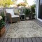 Homeroots 5' X 8' Linen Black And Brown Floral Washable Indoor Outdoor Area Rug 606243 - alternate 9