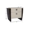 Homeroots 22" Beige and Dark Brown Two Drawer Wood Mirrored Nightstand With Storage 329657 - alternate 6