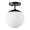 Jonathan Y Marcel Bistro 7.75" 1-Light Bohemian Farmhouse Iron/Frosted Glass LED Semi Flush Mount, Black/White JYL7499C - alternate 8