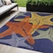 Homeroots 5' X 8' Blue Yellow And Orange Starfish Indoor Outdoor Area Rug 546874 - alternate 8