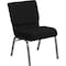 Flash Furniture 21''W Black Fabric Stacking Church Chair XU-CH0221-BK-SV-GG - alternate 1