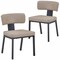 Leisuremod Teres Leather Dining Chair, Steel Legs & Poplar Wood Core, 2PK TC19LTP2 - alternate 1