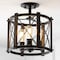 Jonathan Y Ferme 14" 3-Light Iron Rustic Farmhouse LED Flush Mount, Brown/Oil Rubbed Bronze JYL7502A - alternate 9