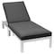 Leisuremod Chelsea Modern Outdoor White Chaise Lounge Chair With Black Cushions CLW-77BL - alternate 1