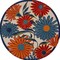 Homeroots 5' Ivory Blue And Orange Round Floral Indoor Outdoor Area Rug 545028 - alternate 1