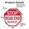 Signmission Stop Dead End No Outlet, 10 inch X 10 inch, Vinyl Decal, 2PK OC-D-2PACK-10-82 - alternate 4
