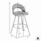 Armen Living Lottech Swivel Counter Stool in Black Metal and Brown Faux Leather 840254335349 - alternate 10