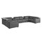 Homeroots Dark Gray Italian Leather Power Reclining U Shaped Eight Piece Corner Sectional With Console 632560 - alternate 1
