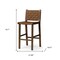 Homeroots 30" Brown Faux Leather and Solid Wood Bar Height Bar Chair 632476 - alternate 7