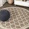 Jonathan Y Trebol Moroccan Trellis Textured Weave Brown/Beige 3 ft Round Indoor/Outdoor Area Rug SMB109A-3R - alternate 1