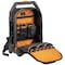 Klein Tools Backpack, Black/Orange, 1680d Ballistic Weave Body; Hard Molded Polypropylene Bottom 55604 - alternate 10
