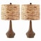 Jonathan Y Theodore 21" Rustic Farmhouse Handwoven Water Hyacinth/Resin LED Table Lamp, Brown Wood Finish, 2PK JYL4051A-SET2 - alternate 9