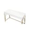 Homeroots 50" White And Gold Wood and Steel Vanity Table With Two Drawers 507546 - alternate 5