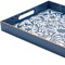 Homeroots 16" Blue And White Geometric Star And Trees Serving Tray With Handles 634487 - alternate 5