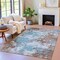 Homeroots 9' X 12' Brown And Sky Blue Abstract Washable Indoor Outdoor Area Rug 631967 - alternate 8