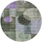 Homeroots 8' Olive Green Charcoal And Purple Round Geometric Washable Indoor Outdoor Area Rug 604338 - alternate 7