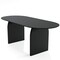 Homeroots 79" Black Solid Wood Double Pedestal Base Oval Dining Table 712153 - alternate 6