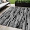 Homeroots 5' X 8' Gray And Black Striped Washable Indoor Outdoor Area Rug 603222 - alternate 1