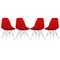 Leisuremod Dover Dining Side Chair with Acrylic Legs, Transparent Red, 4PK EPC19TR4 - alternate 1