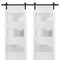 Sartodoors Sturdy Double Barn Door with Frosted Glass 3 Lites, Lucia 4070 White Silk, 13FT Rail Hangers Heavy LUCIA4070DB-B-WS-64 x 80 (2* 32x80) - alternate 1