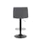 Homeroots Set of Two Gray and Black Fabric and Metal Low Back Adjustable Height Bar Chairs, 2PK 555044 - alternate 5