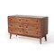 Homeroots 51" Walnut Solid Wood Six Drawer Double Dresser 473116 - alternate 5