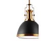 Jonathan Y Homer 10" 1-Light Modern Industrial Metal LED Dome Pendant, Black/Brass Gold JYL9535A - alternate 11