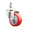 Service Caster 3 Inch 316SS Red Polyurethane Wheel Swivel 12mm Threaded Stem Caster SCC SCC-SS316TS20S314-PPUB-RED-M1215 - alternate 1