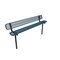 Mytcoat 8ft Outdoor Bench with Back, Inground, Light Blue, Expanded Metal, Textured Coating 804195 - alternate 1