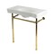 Kingston Brass 36" Ceramic Console Sink with Stainless Steel Legs, 8-Inch, 3-Hole, White/Polished Brass KVPB36198W82 - alternate 1