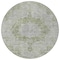 Homeroots 8' Olive Green Round Floral Medallion Washable Indoor Outdoor Area Rug 607910 - alternate 8