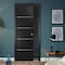Sartodoors Sliding French Pocket Door with, Planum 0020 Matte Black, Kit Trims Rail Hardware, Solid Wood Inter PLANUM0020PD-BLK-42 - alternate 1