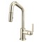 Brizo Litze Pull-Down Prep Faucet with Angle Spout, Industrial Handle Polished Nickel 63964LF-PN - alternate 2