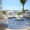 Homeroots 8' Denim Blue And Sky Blue Round Abstract Washable Indoor Outdoor Area Rug 587634 - alternate 8
