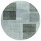 Homeroots 8' Teal Blue And Gray Round Geometric Washable Indoor Outdoor Area Rug 631941 - alternate 6