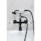 Kingston Brass 7-Inch Wall Mount Tub Faucet with Hand Shower, Matte Black CC543T0 - alternate 5