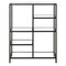 Homeroots 42" Black Metal and Glass Five Tier Geometric Bookcase 527571 - alternate 6
