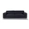 Homeroots 90" Black Italian Leather Solid Wood Sofa 720460 - alternate 1