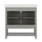 Flash Furniture Vega 36in. Vanity w/Sink, Gold Hardware, Soft Close Doors & Open Shelf, Carrara Marble, Gray/White FS-VEGA36-GY-HDGLD-GG - alternate 8