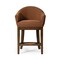 Homeroots 36" Bone and Brown Fabric and Solid Wood Counter Height Swivel Bar Chair 632485 - alternate 7