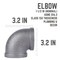 B & K STZ Industries 1-1/2 in. FIP each X 1-1/2 in. D FIP Black Malleable Iron 90 Degree Elbow 310UE90-112 - alternate 7