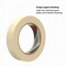 3M Masking Tape, 24 mm W x 55 m L, 4.4 mil Thick, Tan, Rubber Adhesive, 36 PK 201+ - alternate 9